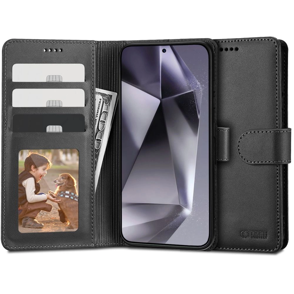 Tech-Protect Wallet Case for Samsung Galaxy S24 - Black