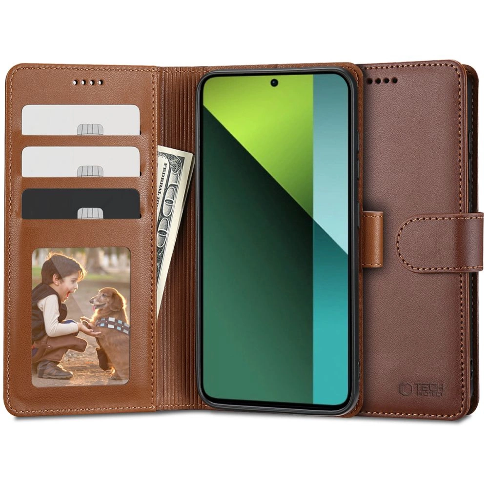 Tech-Protect Wallet Case for Xiaomi Redmi Note 13 Pro 5G / Poco X6 5G - Brown