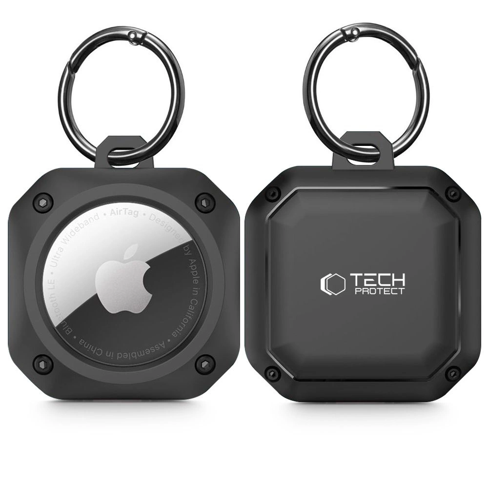 Tech-Protect Rough Pro Case for Apple AirTag with Ring - Black