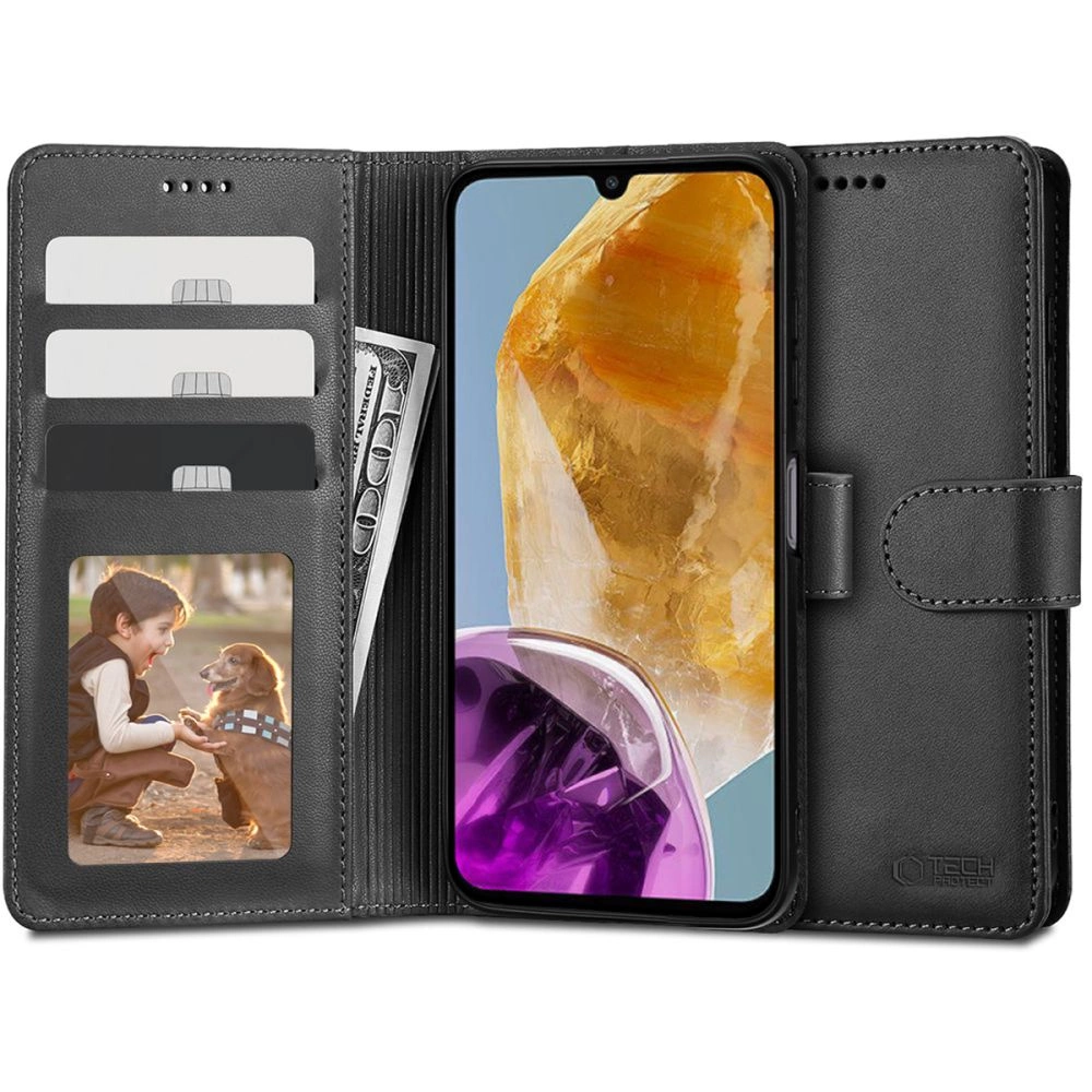 Tech-Protect Wallet Case for Samsung Galaxy M15 5G - Black