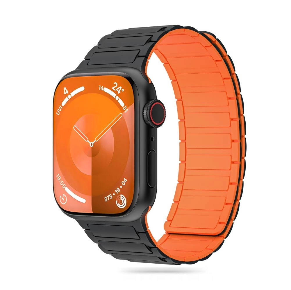 Tech-Protect IconBand Magnetic Strap for Apple Watch 4 / 5 / 6 / 7 / 8 / 9 / SE / Ultra 1 / 2 (42/44/45/49 mm) - Black-Orange