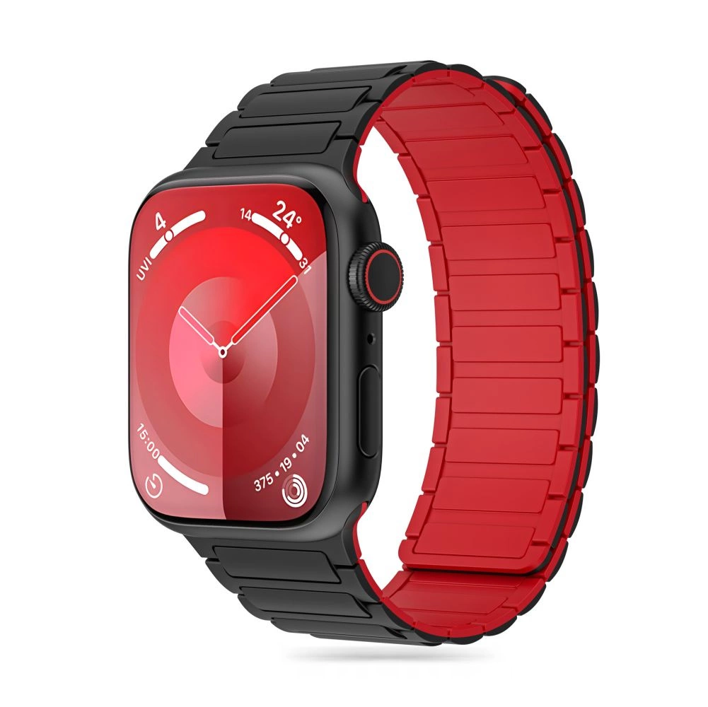 Tech-Protect IconBand Magnetic Strap for Apple Watch 4 / 5 / 6 / 7 / 8 / 9 / SE / Ultra 1 / 2 (42/44/45/49 mm) - Black-Red