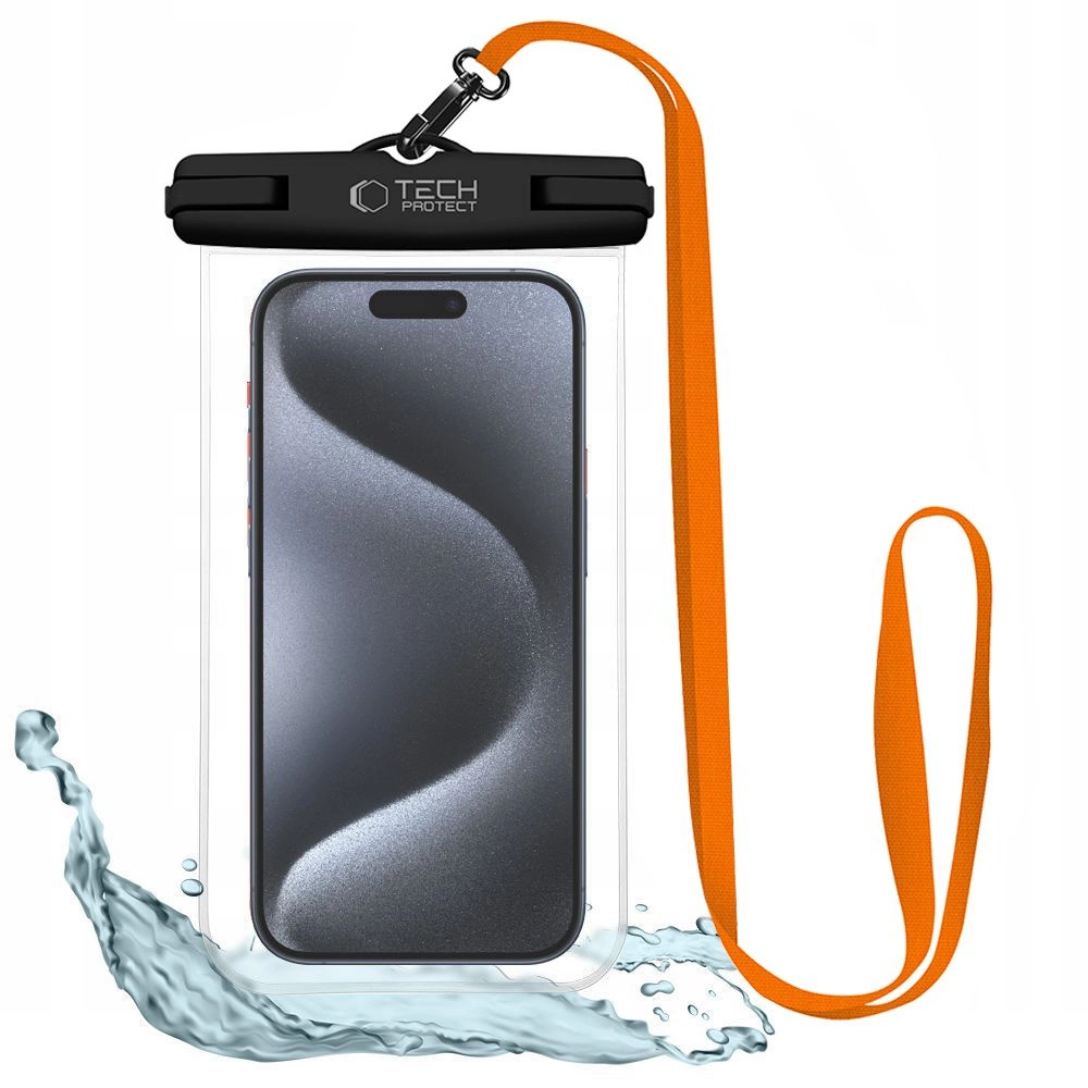 Tech-Protect Waterproof Case UWC7 waterproof for devices up to 6.9" - black and orange