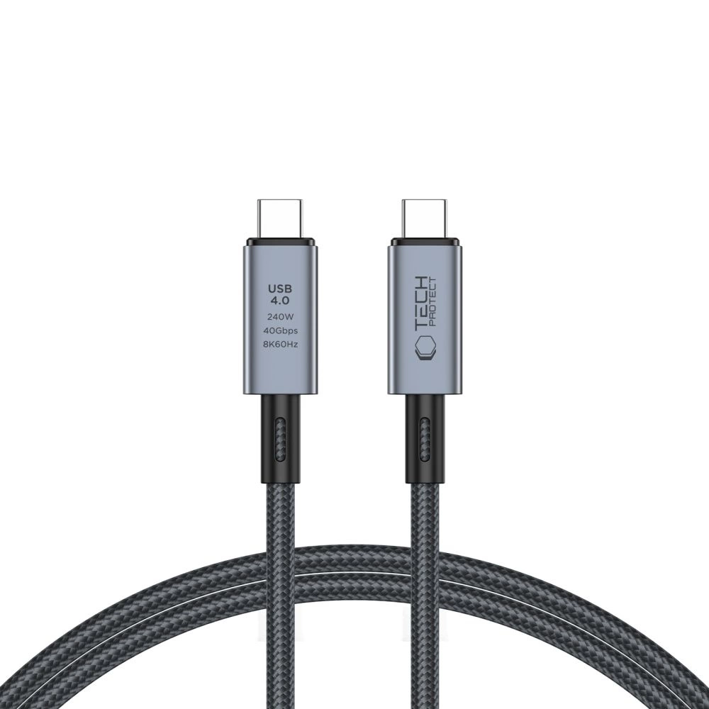 Tech-Protect UltraBoost Max USB-C 4.0 / USB-C 4.0 PD Cable 240W 8K 40Gbps 1m - Gray