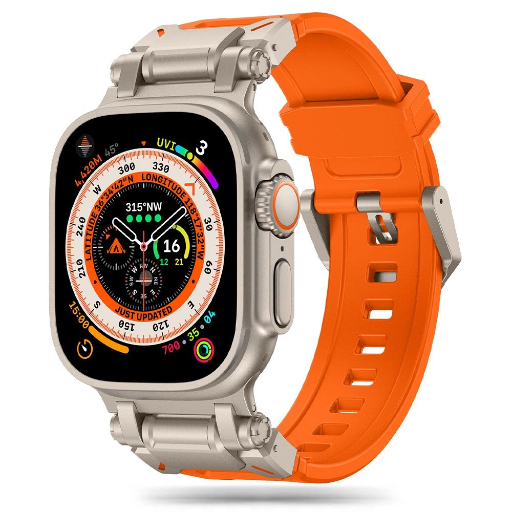 Tech-Protect Delta Pro Strap for Apple Watch 4 / 5 / 6 / 7 / 8 / 9 / SE / Ultra 1 / 2 (42/44/45/49 mm) - Titanium Orange