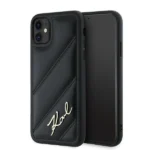 Karl Lagerfeld Diagonal Quilted Script case for iPhone 11 / Xr - black