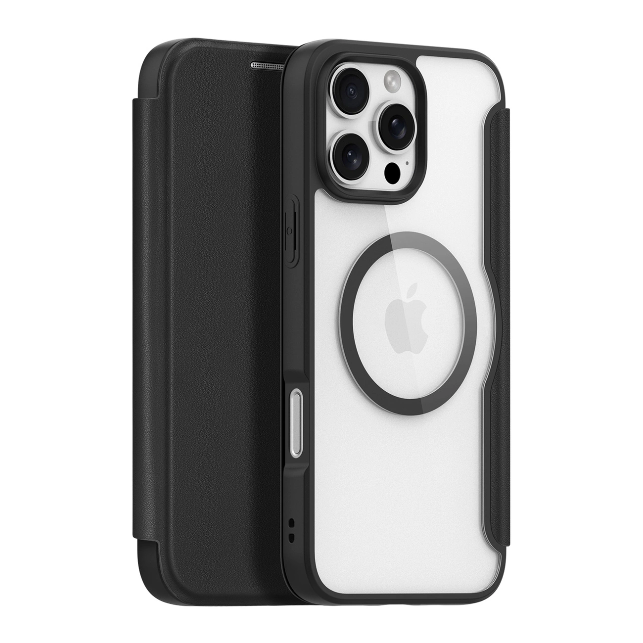 Dux Ducis Skin X Pro iPhone 16 Pro Case with MagSafe and Flip Cover - Black