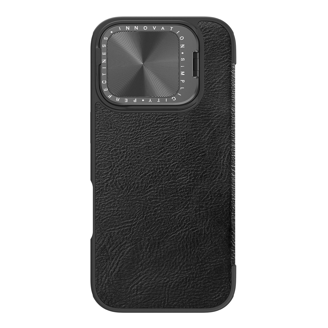 Nillkin Qin Prop Leather Case with Camera Cover and Stand for iPhone 16 Pro - Black