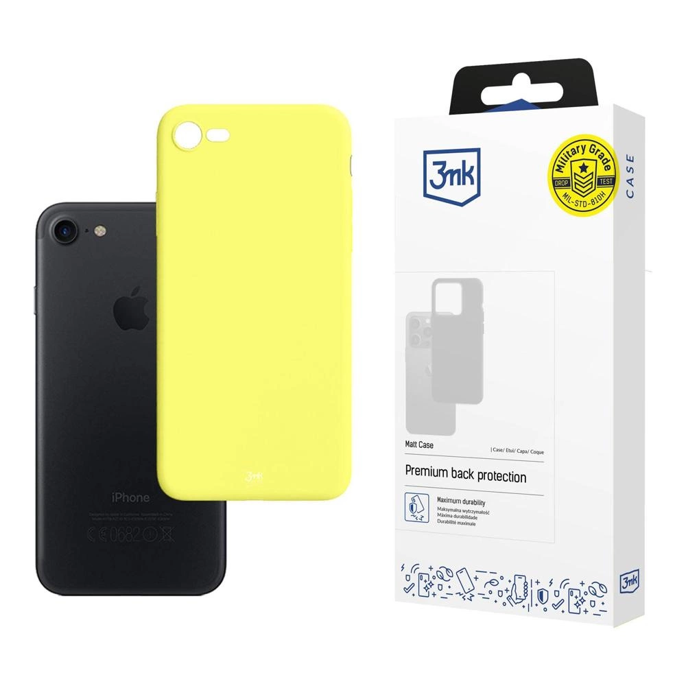 3mk Matt Case for iPhone 7 / 8 / SE 2020 / SE 2022 - yellow