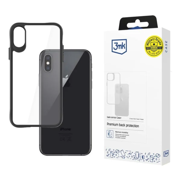 3mk Satin Armor Case+ case for iPhone X / XS - transparent