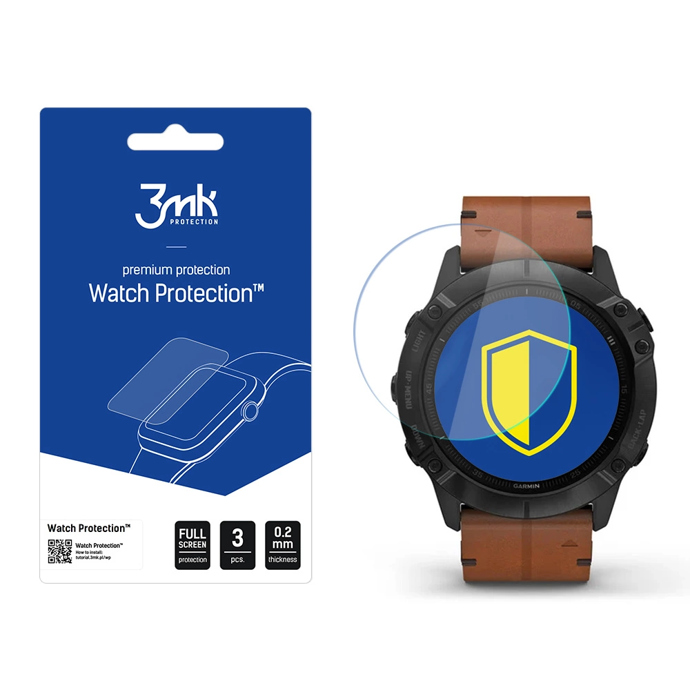 3mk Watch Protection™ v. FlexibleGlass hybrid glass on Garmin Fenix ​​6X