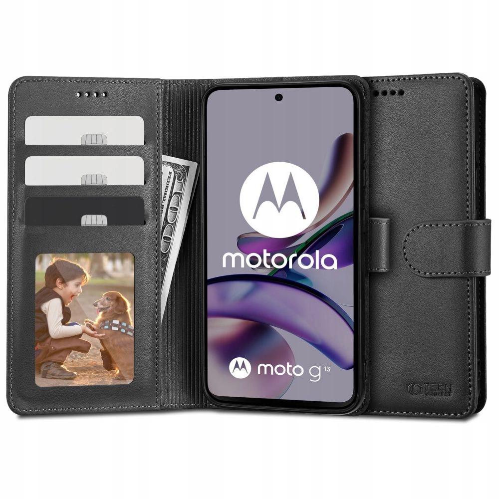 Tech-Protect Wallet Case for Motorola Moto G13 / G23 / G53 5G - Black