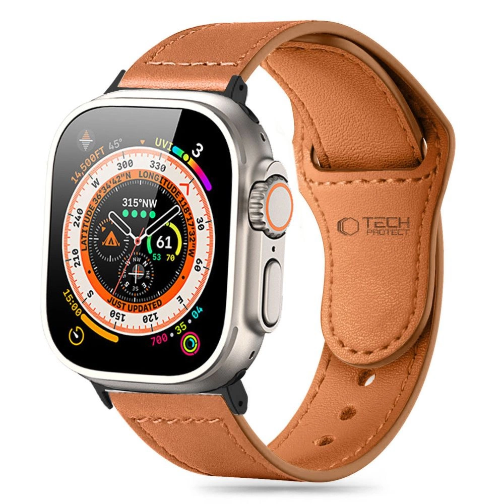 Tech-Protect Naturalfit Strap for Apple Watch 4 / 5 / 6 / 7 / 8 / 9 / SE / Ultra 1 / 2 (42 / 44 / 45 / 49 mm) - Brown