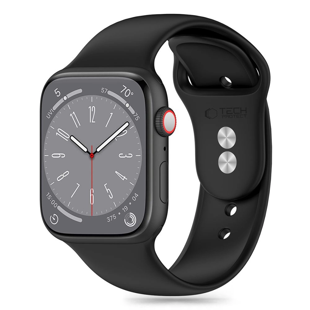 Tech-Protect Silicone Strap for Apple Watch 4 / 5 / 6 / 7 / 8 / 9 / SE (38 / 40 / 41 mm) - Black