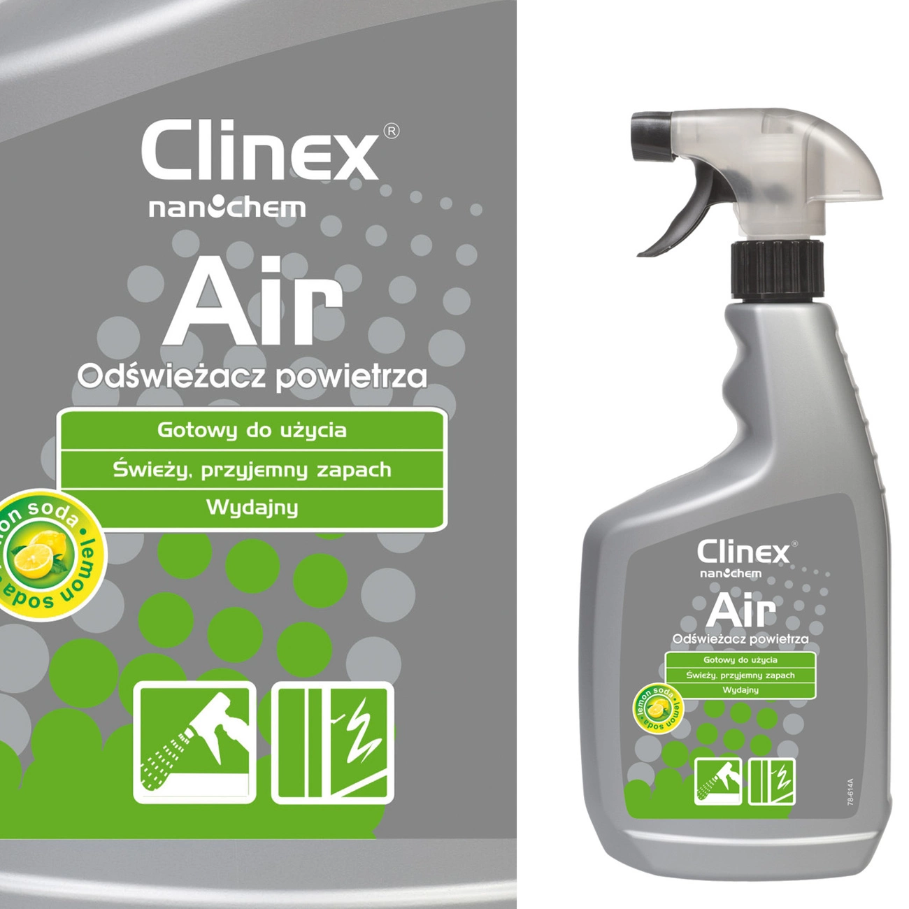 Effective air freshener sprayed on surfaces CLINEX Air - Lemon Soda 650ML