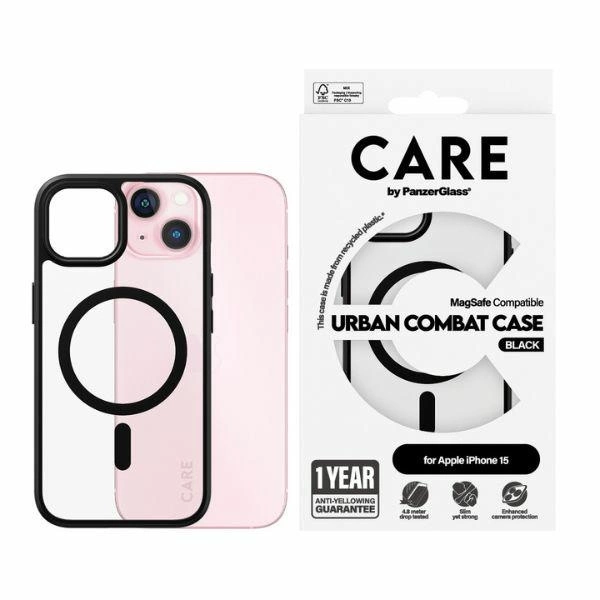 CARE by PanzerGlass Urban Combat Case MagSafe for iPhone 15 - Black