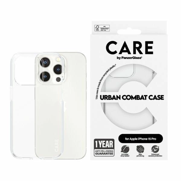 CARE by PanzerGlass Urban Combat Case for iPhone 15 Pro - Clear