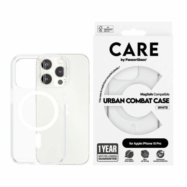 CARE by PanzerGlass Urban Combat Case MagSafe for iPhone 15 Pro - White