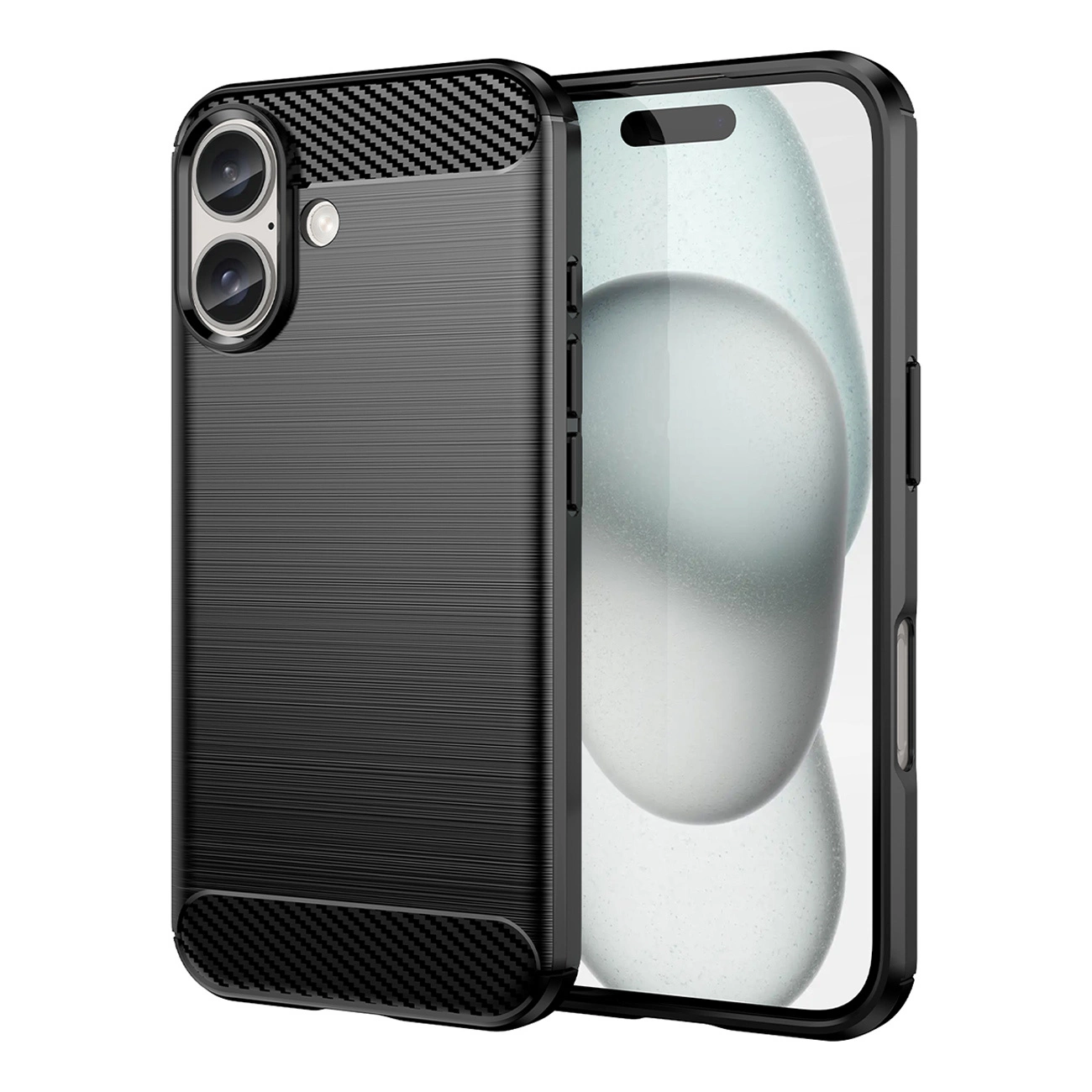 Carbon Case for iPhone 16 Silicone Case - Black