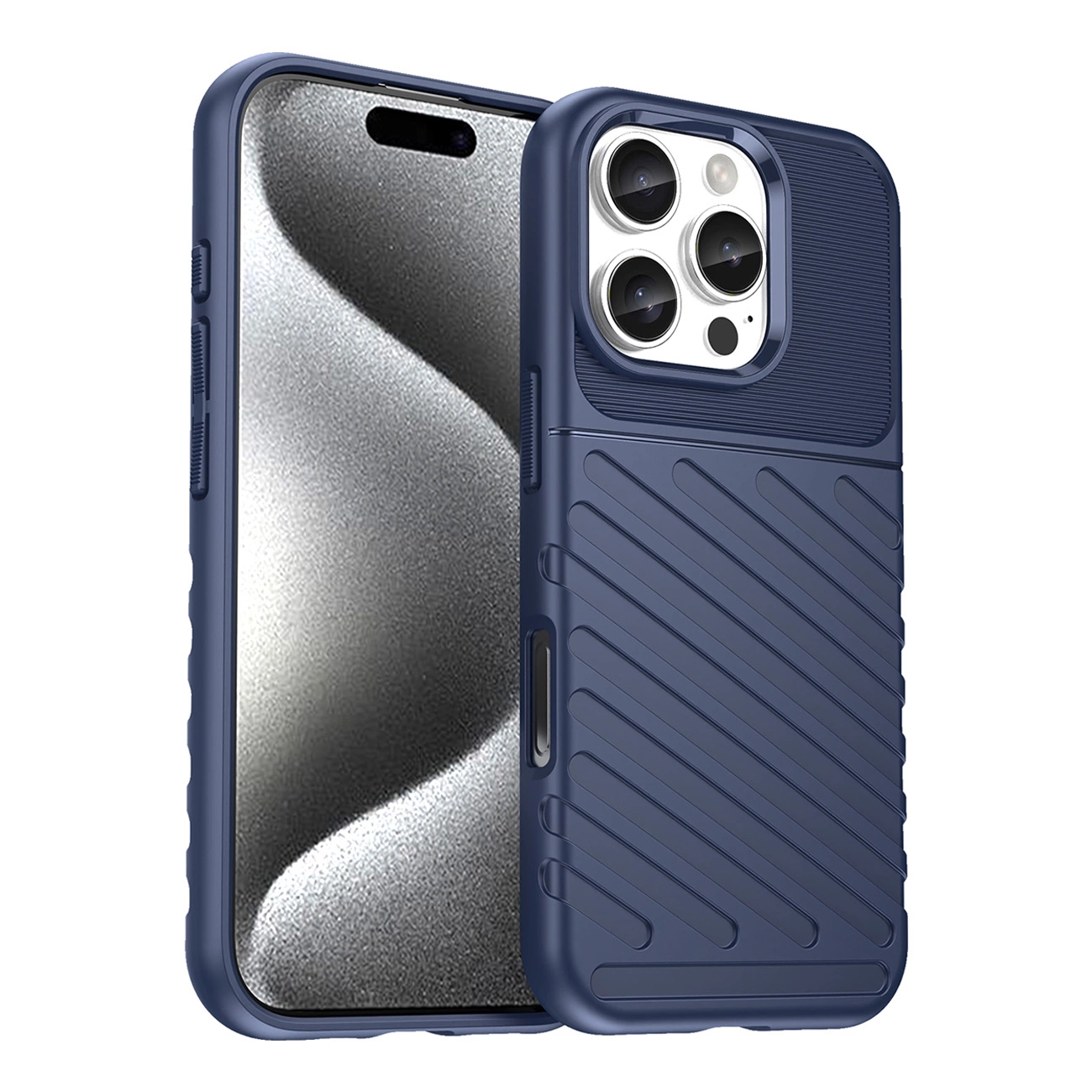 Thunder Case for iPhone 16 Pro Silicone Case - Blue