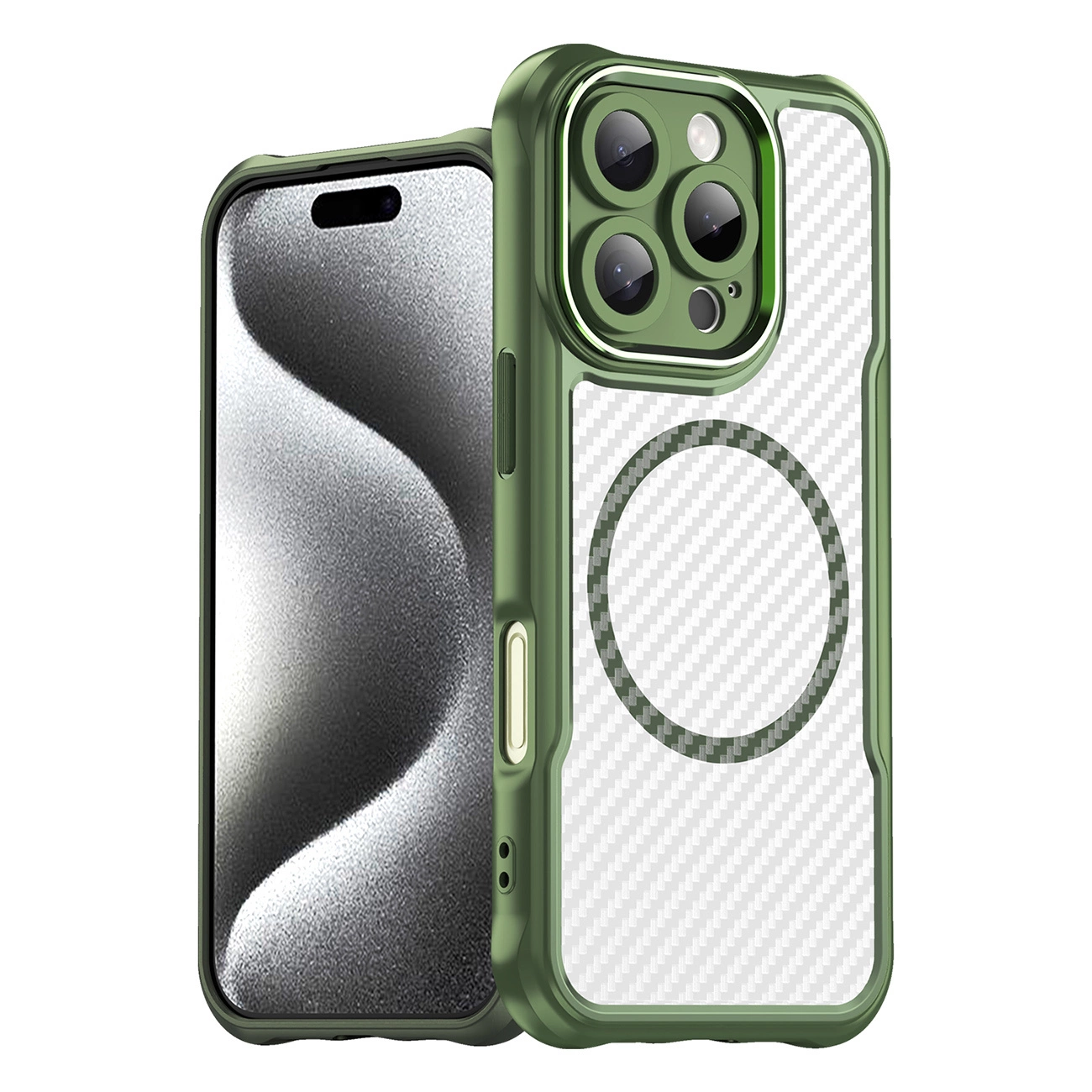 Leading Series MagSafe Silicone Case for iPhone 16 Pro Max - Green