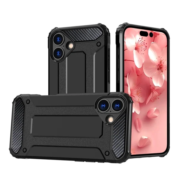 Hybrid Armor iPhone 16 Case - Black