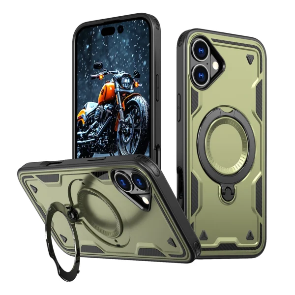 Hybrid Armor Trendy Case with MagSafe for iPhone 16 Plus - Green