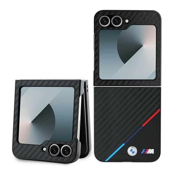 BMW Carbon Tricolor Case for Samsung Galaxy Z Flip 6 - Black