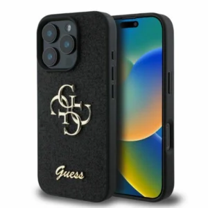 Guess Fixed Glitter Big 4G case for iPhone 16 Pro - black