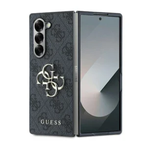 Guess Leather 4G Metal Logo Case for Samsung Galaxy Z Fold 6 - Black