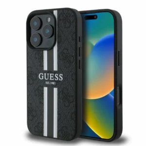 Guess 4G Printed Stripes MagSafe case for iPhone 16 Pro - black