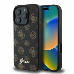 Guess Peony Script MagSafe iPhone 16 Pro Case - Black