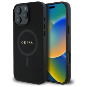 Guess Saffiano Classic Logo MagSafe Case for iPhone 16 Pro Max - Black