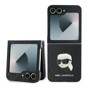 Karl Lagerfeld Saffiano Monogram Case for Samsung Galaxy Z Flip 6 - Black