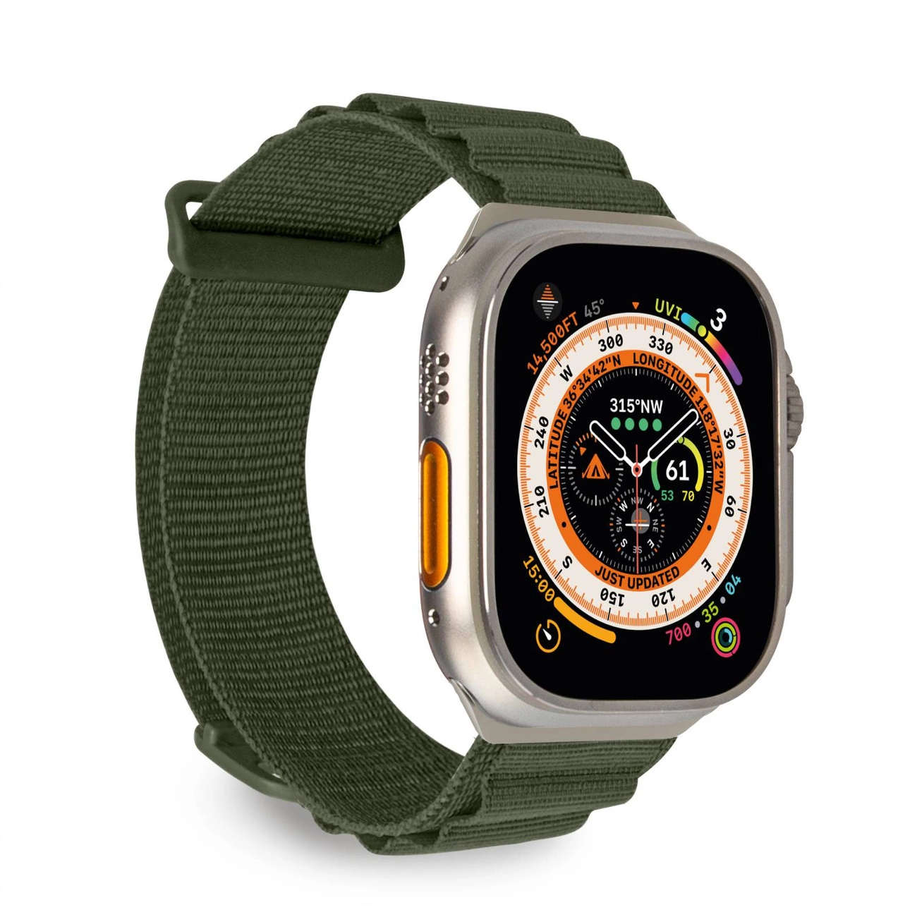 Puro Extreme Nylon Strap for Apple Watch 42 / 44 / 45 / 49 mm - Dark Green