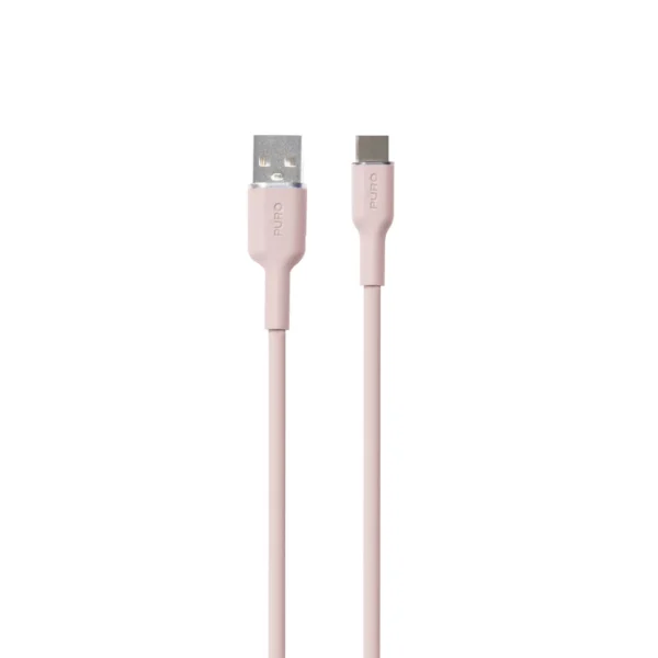 Puro Soft USB-A - USB-C Cable 1.5m - Pink