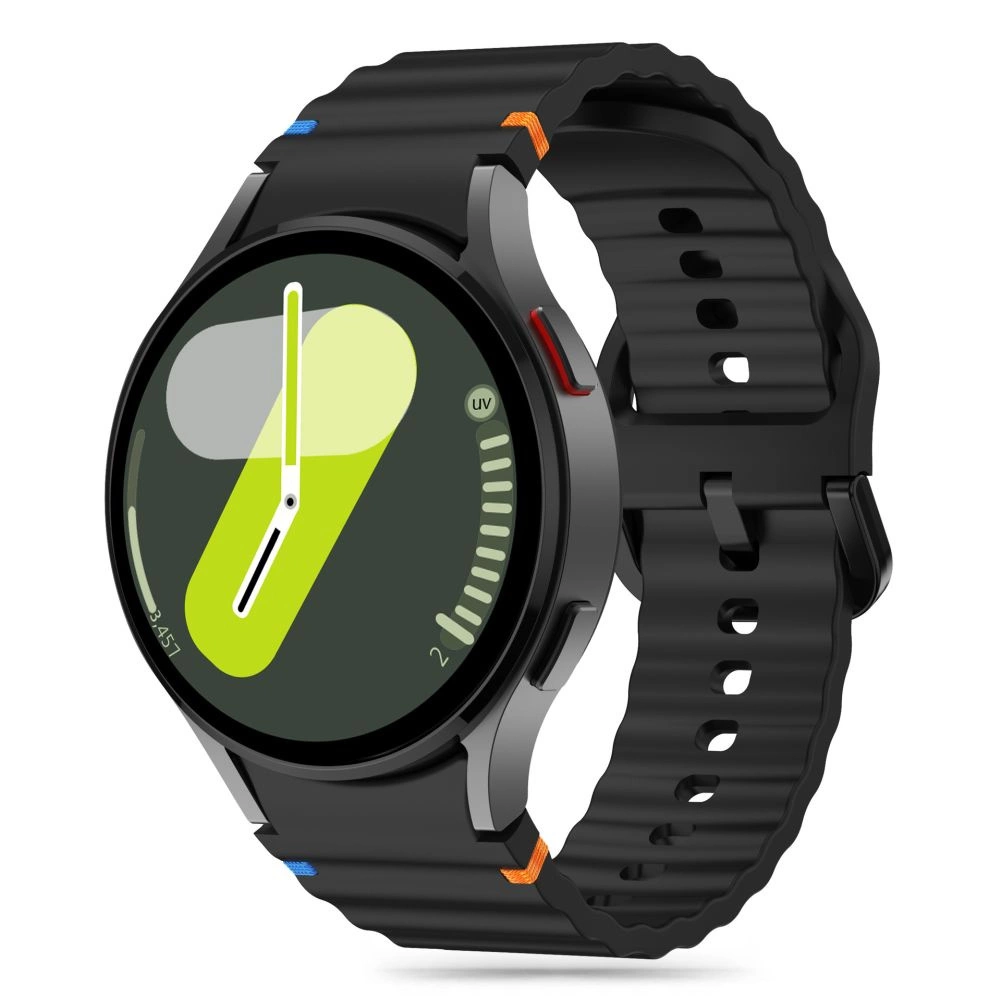 Tech-Protect Silicone Sport Strap for Samsung Galaxy Watch 4 / 5 / 5 Pro / 6 / 7 / FE - Black