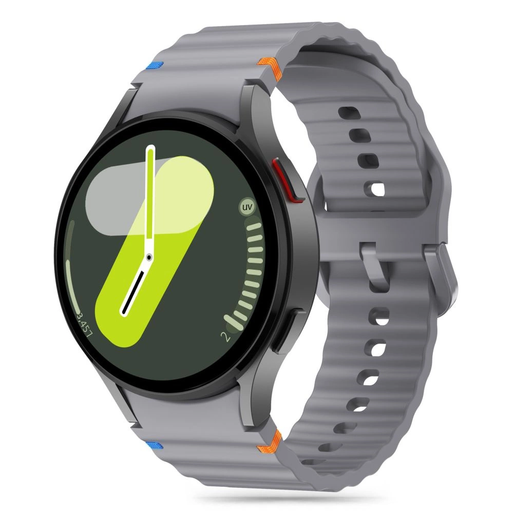 Tech-Protect Silicone Sport Strap for Samsung Galaxy Watch 4 / 5 / 5 Pro / 6 / 7 / FE - Gray