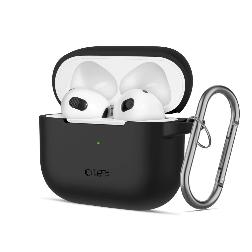 Tech-Protect Silicone Hook Case for Apple AirPods 3 - Black