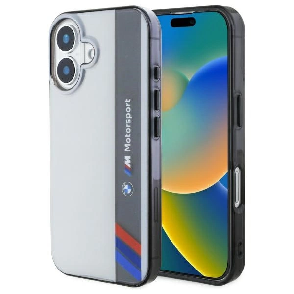 BMW Motosport IML Vertical Stripe iPhone 16 Plus Case - Gray