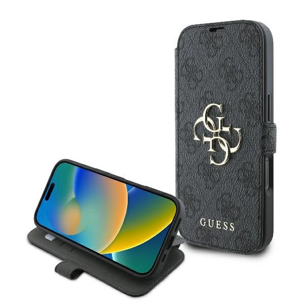 Guess 4G Metal Logo iPhone 16 Pro Max Case - Black