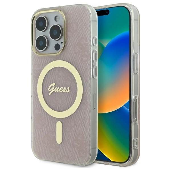 Guess IML 4G MagSafena iPhone 16 Pro Case - Pink