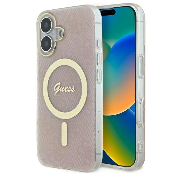 Guess IML 4G MagSafe iPhone 16 Case - Pink