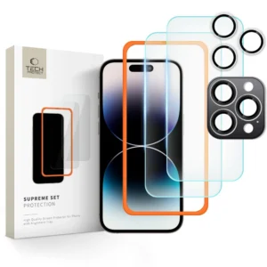 Tech-Protect Supreme Set Tempered Glass for iPhone 16 Pro Max - Transparent (3 pcs.)