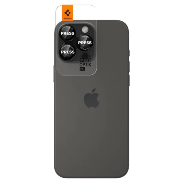 Spigen Optik Pro L-Series Glas.tR EZ Fit Tempered Glass for iPhone 14 Pro / Pro Max / 15 Pro / Pro Max / 16 Pro / 16 Pro Max Camera - Black-1