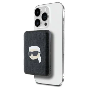 Karl Lagerfeld Powerbank inductive KLPB5FPGKSKIHK 16W 5000mAh black/black Karl Head Pin MagSafe