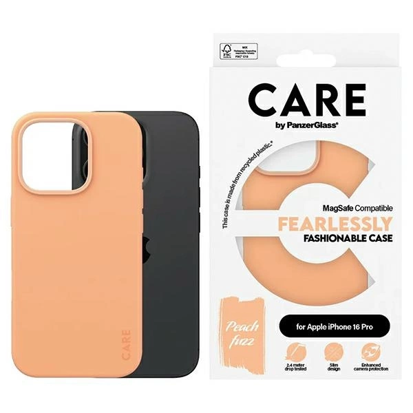 CARE by PanzerGlass Fashion Case iPhone 16 Pro 6.3" Peachy MagSafe 1390