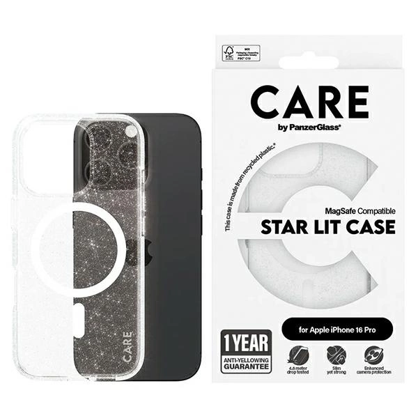 CARE by PanzerGlass Flagship Star Lit Case iPhone 16 Pro 6.3" white/white MagSafe 1342