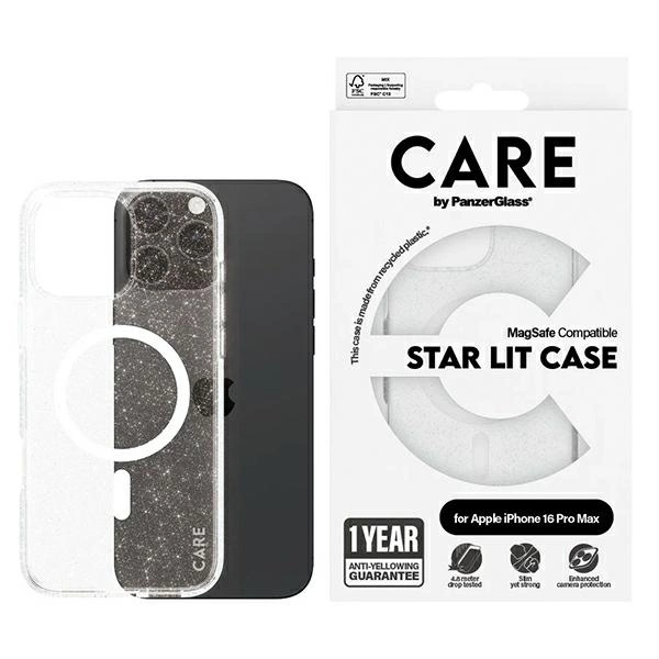 CARE by PanzerGlass Flagship Star Lit Case iPhone 16 Pro Max 6.9" white/white MagSafe 1344