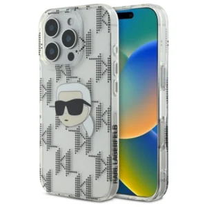 Karl Lagerfeld IML Karl Head Electroplated iPhone 16 Pro Case - Clear